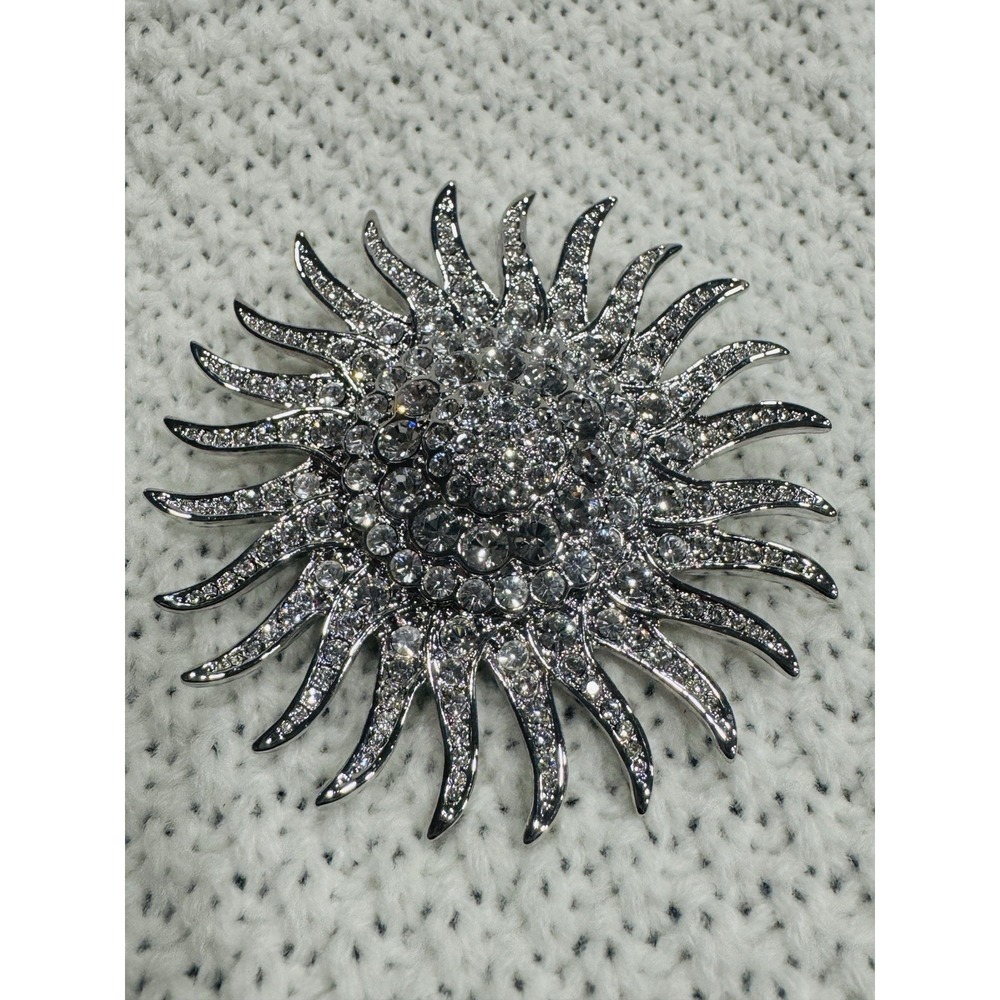 Camrose & Kross JBK Jacqueline Kennedy Sunburst Brooch Pin Rhinestone